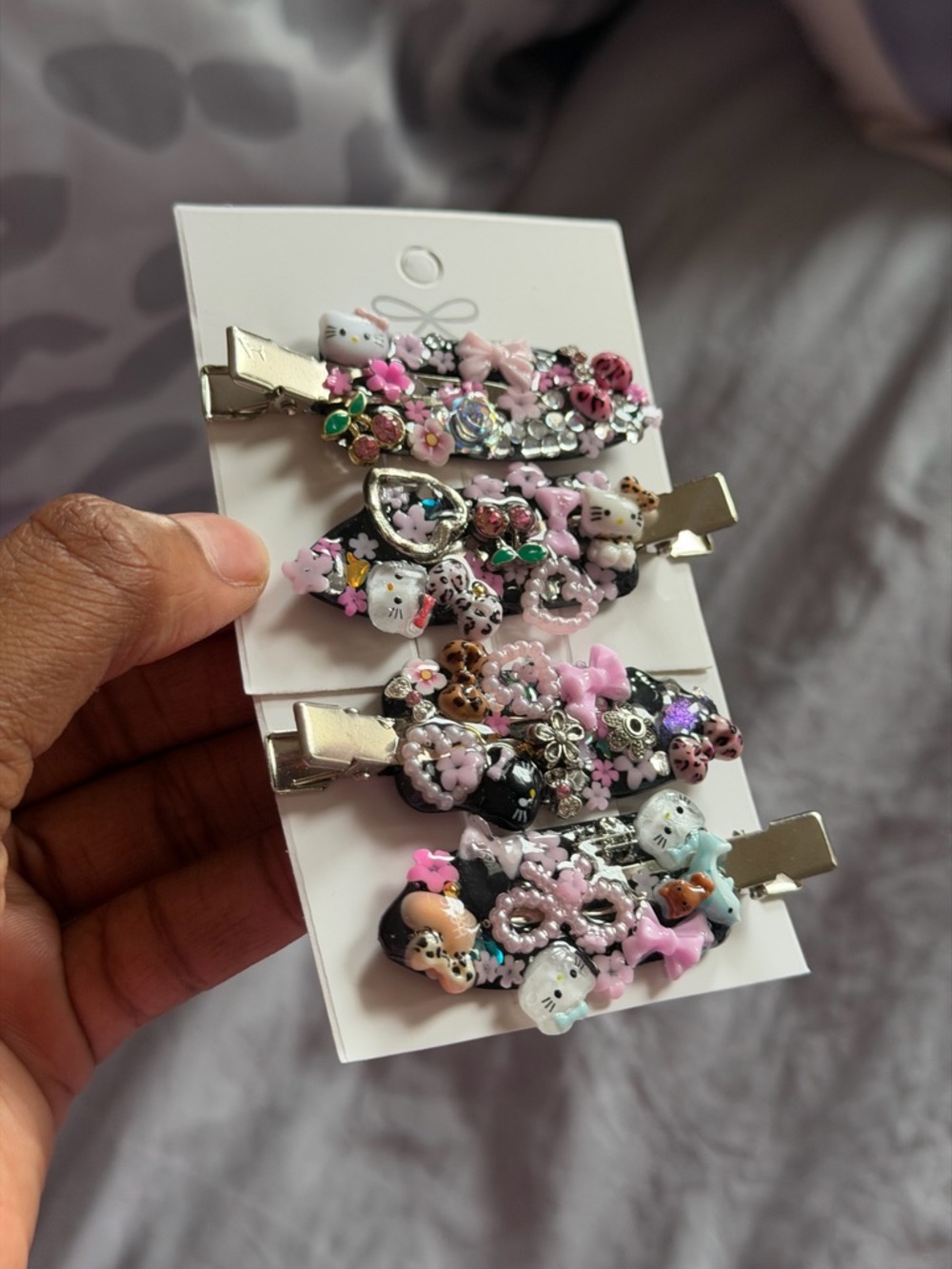 Handmade Junk Hair Clips - Maximum Rhinestone Set - Picture 3 of 4